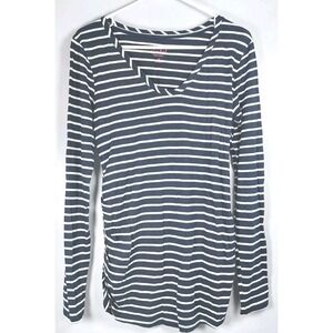 Isabel Maternity Long Sleeve Tunic Top Sz Medium Black White Striped‎